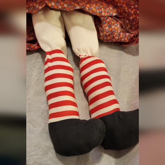 VINTAGE Handmade Raggedy Ann Doll 19 Red Dress - Picture 3 of 7